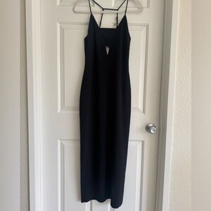 Elegant H&M Long Black Cutout Sleeveless Dress Size 2